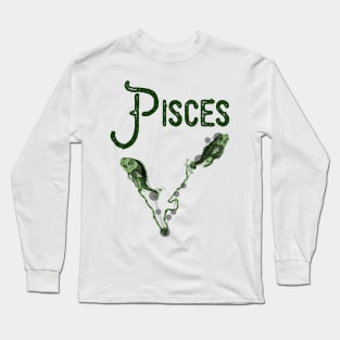 Pisces ))(( Astrological Sign Zodiac Constellation Design Long Sleeve T-Shirt
